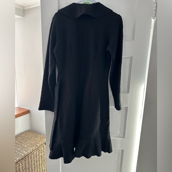 Marisa Christina size small 100% wool black ruffle coat - Picture 5 of 5